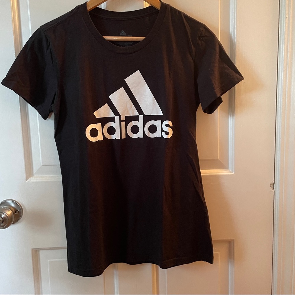 Adidas short sleeve t-shirt. Black and white. NWOT. Size SP.